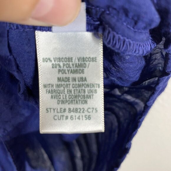 BELLA DAHL Pintucked Shirt Womens Small Blue Button Up Short Sleeve Coastal Camp - Picture 8 of 9